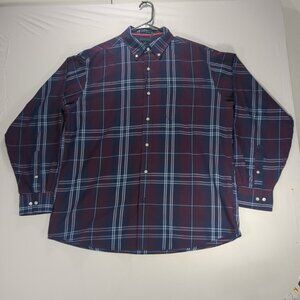 Tommy Hilfiger Men's 17.5 36/37 Long Sleeve Button Up Purple/Blue Dress Shirt